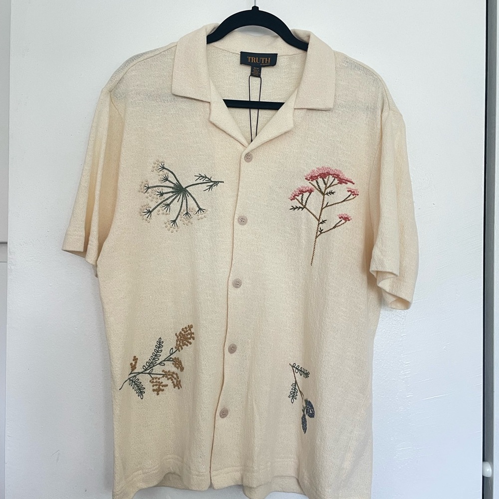 Truth Cream Textured Knit Top Size M